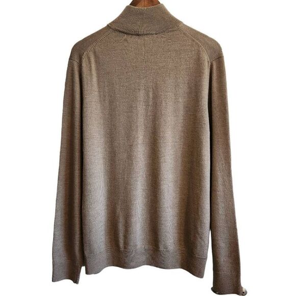 EXPRESS Men's Tan Quarter Zip Wool Sweater Size XL - Picture 2 of 4